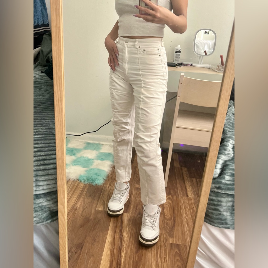 Y/Project High Rise Straight White Jeans